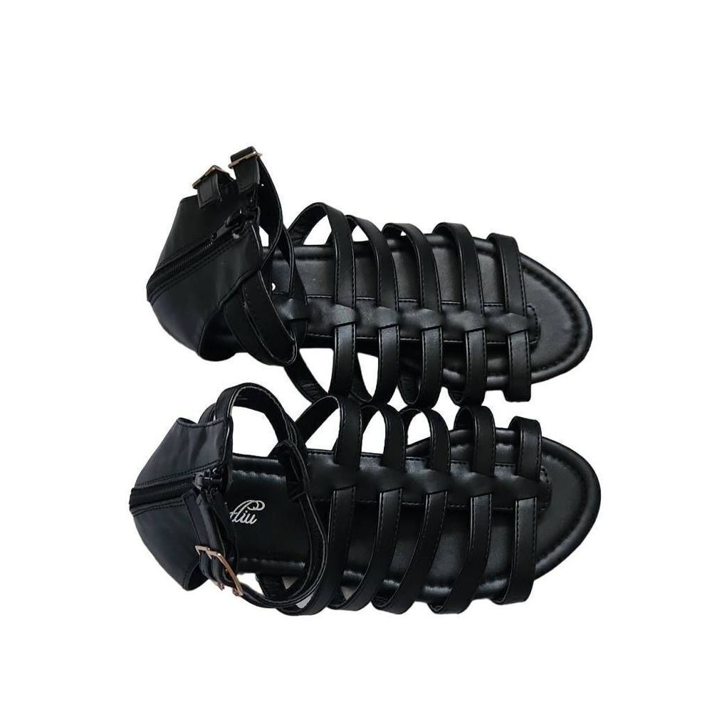 Katliu Ladies Black Zip Up Gladiator Sandals - Size 36 - Picture 3 of 6